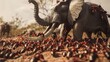 Many ants work together to knock down a huge elephant, teamwork