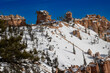 Snowy slopes of bryce canyon national park in Feburary