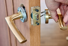 Assembling Lever Door Handle With Latch For An Interior Door.