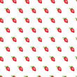 Red cute strawberry pattern background. Summer botanical illustration. For packages, cards, logo. Summer sweet bright and berries.