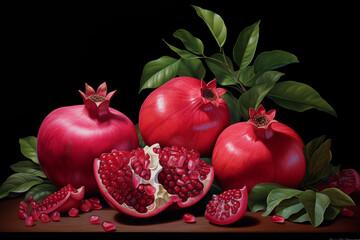 Wall Mural - A vibrant illustration of Pomegranate exuding their natural beauty and freshness.