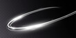 White blur trail wave, circle silver line of light speed.Vector illustration.	
