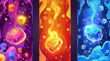 Poster - Color hexagon template set for abstract banners
