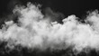 Steam cloud or mist realistic texture modern illustration. White steam cloud or mist on dark transparent background, natural effect isolated border,