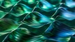Abstract background,wavy green and blue gradient,intricate geometric patterns,wallpaper.