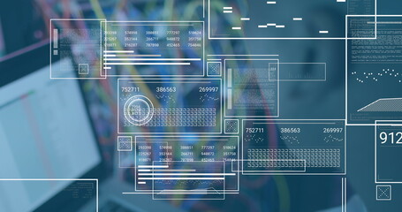 Sticker - Image of data processing over computer servers