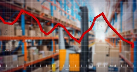Poster - image of financial data processing over warehouse