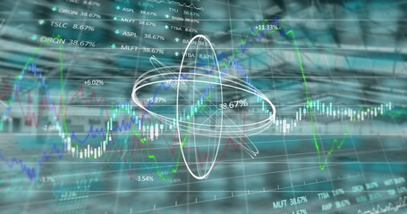 Poster - Image of circle and financial data processing
