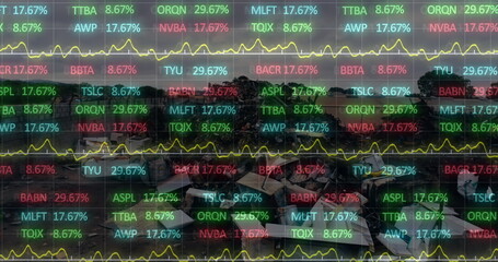 Poster - Image financial financial stock financial data laptop over financial stock financial stock financial