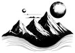 PNG Surreal abstract mountain logo art publication illustrated