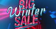 Image of big winter sale text over tunnel
