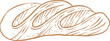 Bread Loaf  Baguette baking bakery vintage line art sketch
