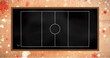 Image of game plan on black board over orange background