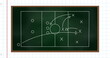 Image of game plan on green board over white background