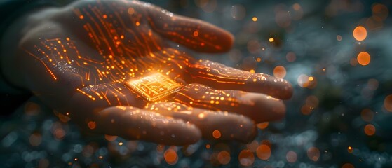 Poster - futuristic ai power at your fingertips. concept artificial intelligence, advanced technology, futuri