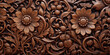 Detailed Floral Carved Wood Background