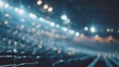 Blurred image from inside an empty stadium, showcasing the vastness of the arena and the silence, with muted colors and gentle illumination 01