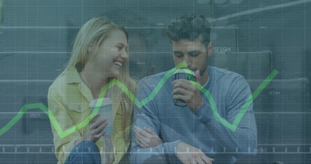 Poster - Image of data processing over caucasian couple
