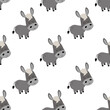 seamless pattern with cartoon donkey