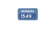 Image of numbers changing and members text in blue banner on white background