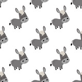 Fototapeta  - seamless pattern with cartoon donkey