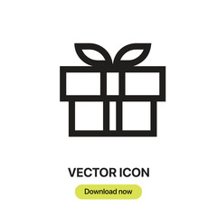 Poster - Gift icon vector. Linear-style sign for mobile concept and web design. Gift symbol illustration. Pixel vector graphics - Vector.	
