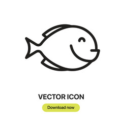Fototapete - Fish icon vector. Linear-style sign for mobile concept and web design. Fish symbol illustration. Pixel vector graphics - Vector.	
