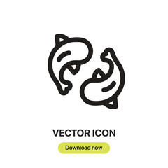 Fototapete - Carps icon vector. Linear-style sign for mobile concept and web design. Carps symbol illustration. Pixel vector graphics - Vector.	
