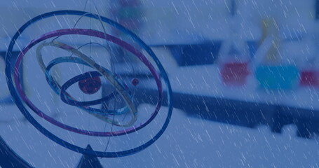 Poster - Image of rain over model in lab