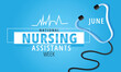 National Nursing Assistants week. background, banner, card, poster, template. Vector illustration. 