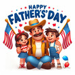 Happy and fun  Father's Day Cartoon Image.