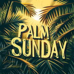 Palm Sunday poster illustration concept