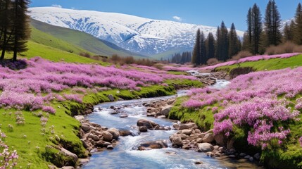 Wall Mural - spring in the mountains