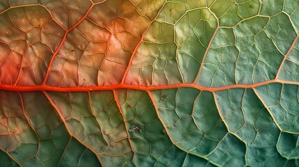 Wall Mural - Flowers and Plants: A photo showcasing the delicate veins of a leaf