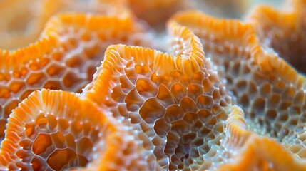 Wall Mural - Textures and Patterns: A photo macro close-up of the intricate patterns and textures on a piece of coral
