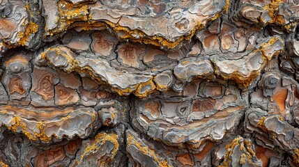 Wall Mural - Textures and Patterns: A photo macro close-up of the texture and patterns on a tree trunk