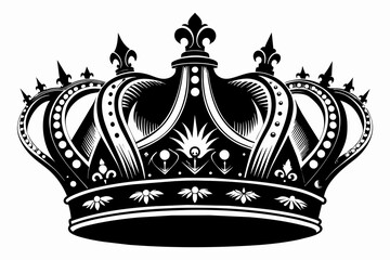 stately black heraldic royal crowns set, meticulously crafted with intricate details and striking el