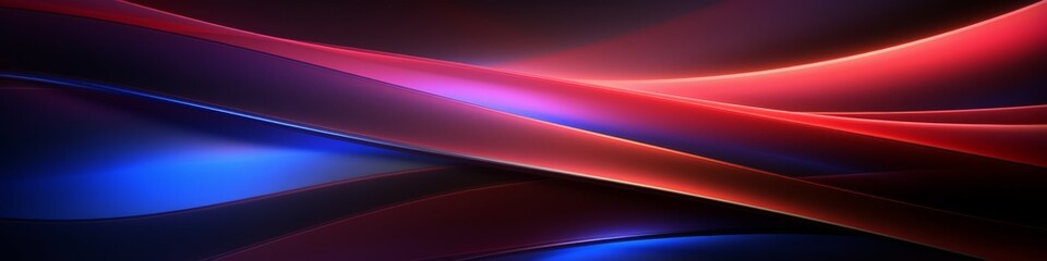 Poster - Elegant abstract background with smooth flowing curves in a sleek blue and red gradient. Dynamic and fluid design suitable for modern wallpaper or graphic element.