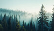 © MDNAJIMODDIN - Fir forest in vintage retro style with beautiful landscape. Generative AI