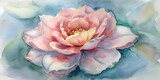 Fototapeta Kwiaty - watercolor painting of pink lotus flower