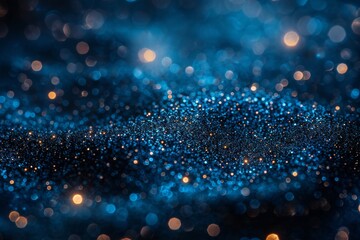 Poster - This image showcases a mesmerizing array of blue bokeh lights, creating a sense of magic and wonder
