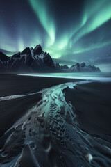 Wall Mural - landscape with mountains and clouds