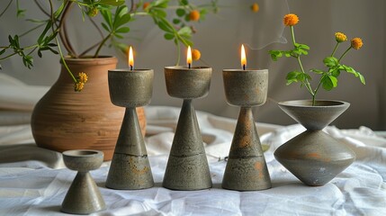 Sticker -  candles sitting pretty, vases brimming with flowers, a potted plant included