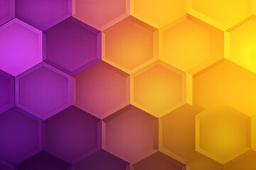 Wall Mural - Violet and yellow gradient background with a hexagon pattern in a vector illustration