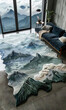 Mystical Mountains Plush Clouds A soothing rug inspired by misty peaks perfect for resting tired feet after a long day trekking