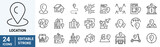 Fototapeta Maki - location web icons Set. Map with a Pin, Route map, Navigator, Direction and more. Editable Stroke