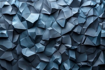 Poster - This image showcases a visually intriguing pattern of blue geometric shapes creating a textured abstract background