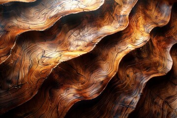 Poster - Detailed close-up showing the rich, warm textures of wood grain, evoking a sense of natural beauty and organic design