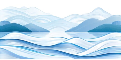 high speed concept, gradient river and sky, speed lines