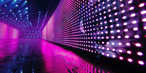 Wall Mural - Neon lights LED stage screen